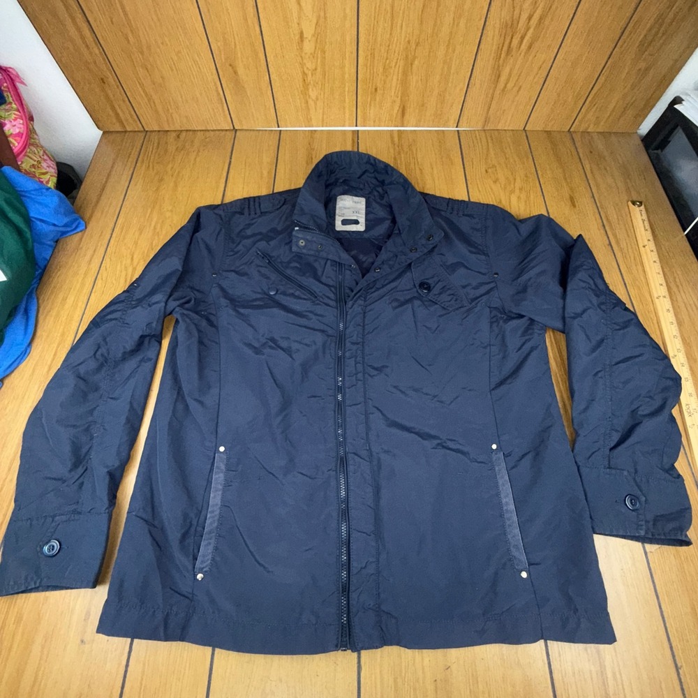 Next Men Navy Blue Jacket Size XXL Lightweight Windbreaker Casual Outerwear